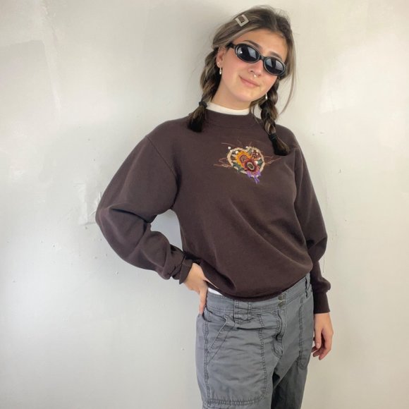 s-vintage flowers crewneck, made in usa - Picture 3 of 6